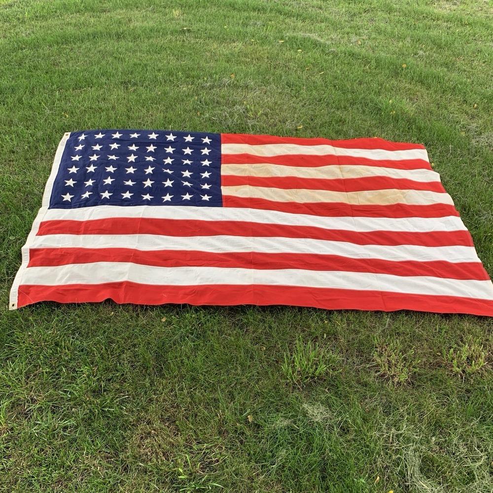 Vintage Bunting Bulldog 5'x8' 48 Star US American Flag - Stitched Stars